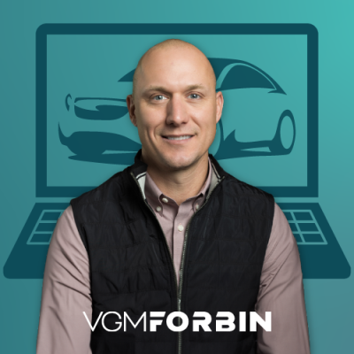 Portrait of Jeremy Heidemann with icon in background of laptop with car on the screen