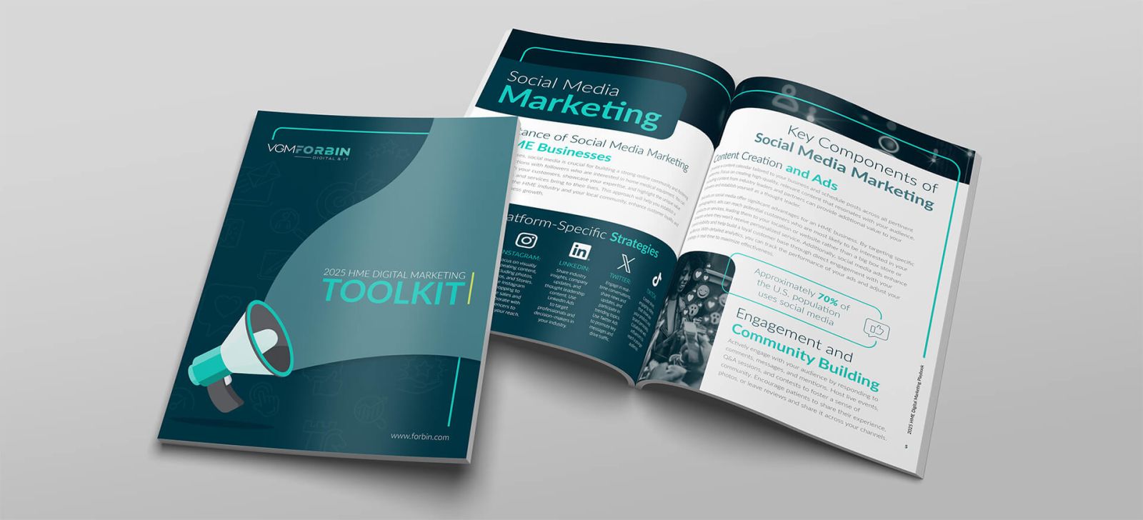 image of 2025 Digital Marketing Toolkit pdf mocked up as booklet