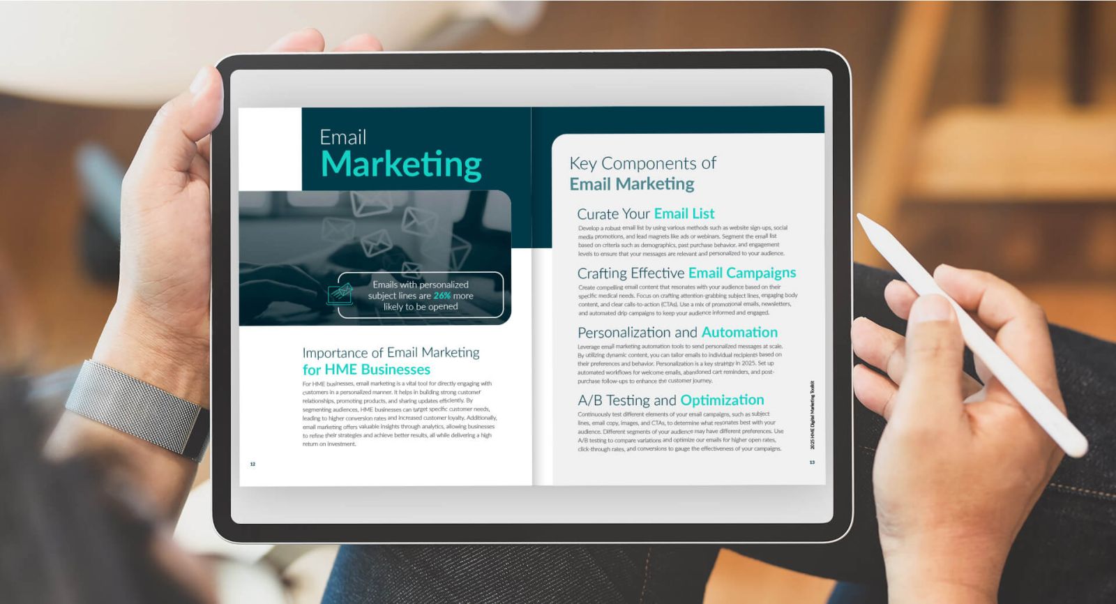 tablet version of the 2025 HME digital marketing toolkit