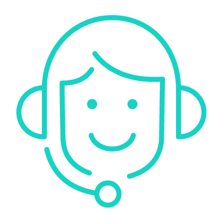 line icon of person with phone headset